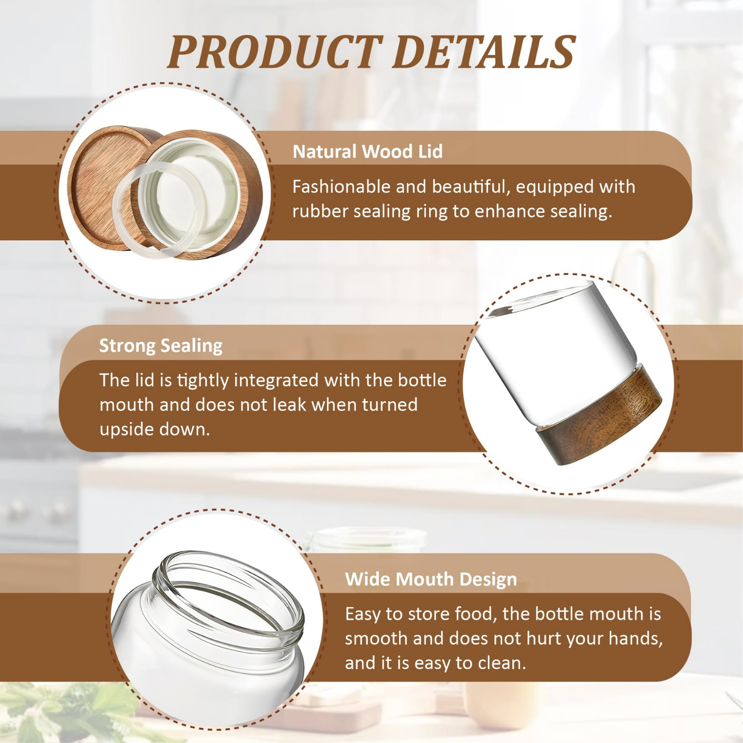 1750ml Glass Storage Jar – Acacia Lid