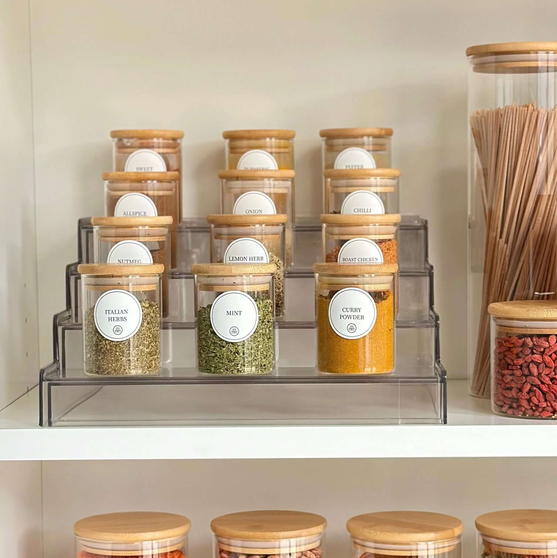 12-Piece Spice Jar Set – Bamboo Lid