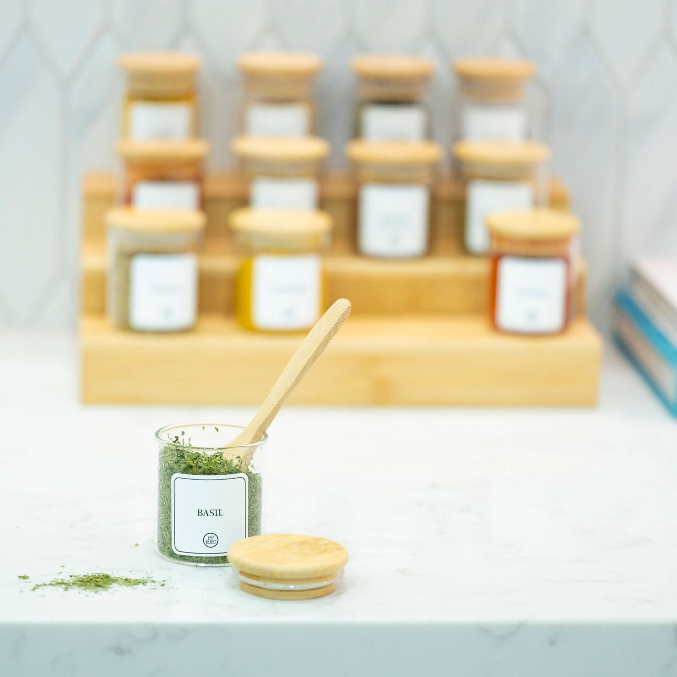 Glass Spice Jar Set – Bamboo Lid (3 Sizes)