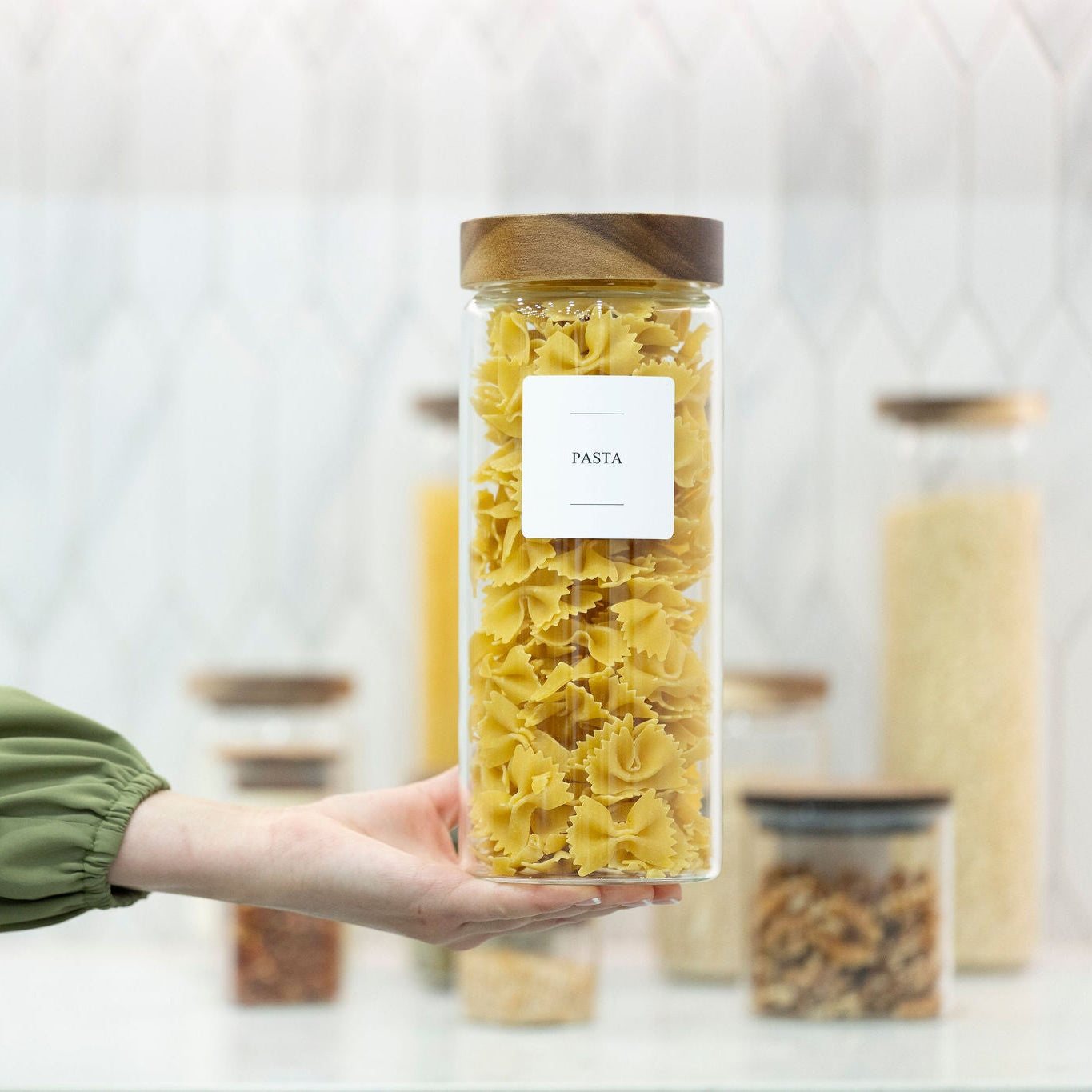 1750ml Glass Storage Jar – Acacia Lid